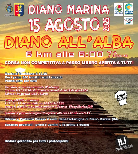 Diano Marina all’alba: torna la corsa leggendaria del 15 agosto Diano Marina all’alba: torna la corsa leggendaria del 15 agosto