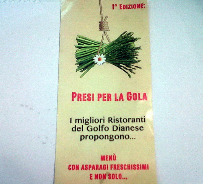 Nel Golfo Dianese per tutto il mese di maggio, al via la 1a edizione di 'Presi per la gola' Nel Golfo Dianese per tutto il mese di maggio, al via la 1a edizione di 'Presi per la gola'