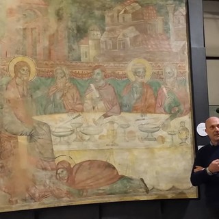 Il dipinto di Manfredino da Pistoia (foto Christian Flammia) Il dipinto di Manfredino da Pistoia (foto Christian Flammia)