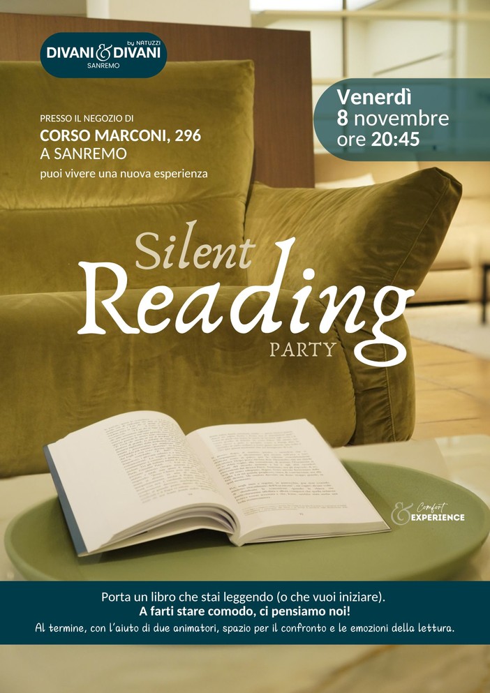 A Sanremo il "Silent Reading Party" per tutti gli appassionati di libri