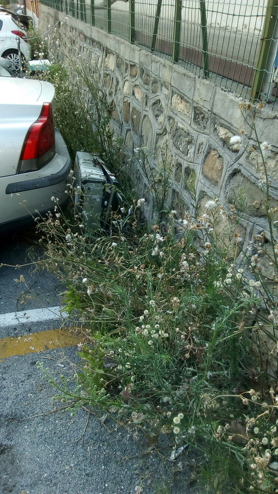 Sanremo: cittadina segnala erbacce infestanti nel parcheggio di fronte all'ingresso del cimitero Foce