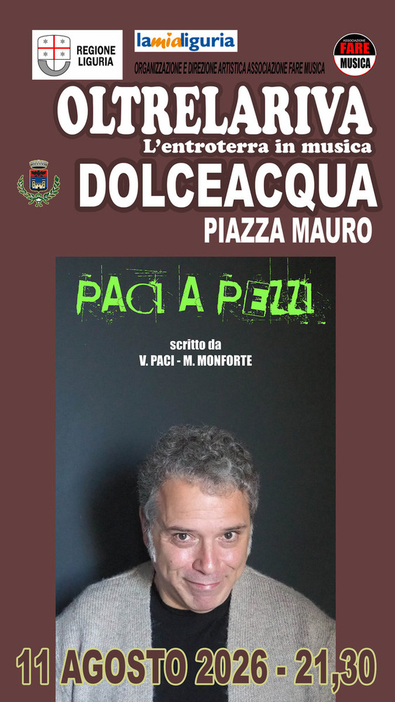 Dolceacqua, arriva Enzo Paci con lo spettacolo “Paci a Pezzi” Dolceacqua, arriva Enzo Paci con lo spettacolo “Paci a Pezzi”