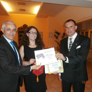 Il Presidente Giorgio Marenco, Erika Demaria e il padrino Roberto Capaccio