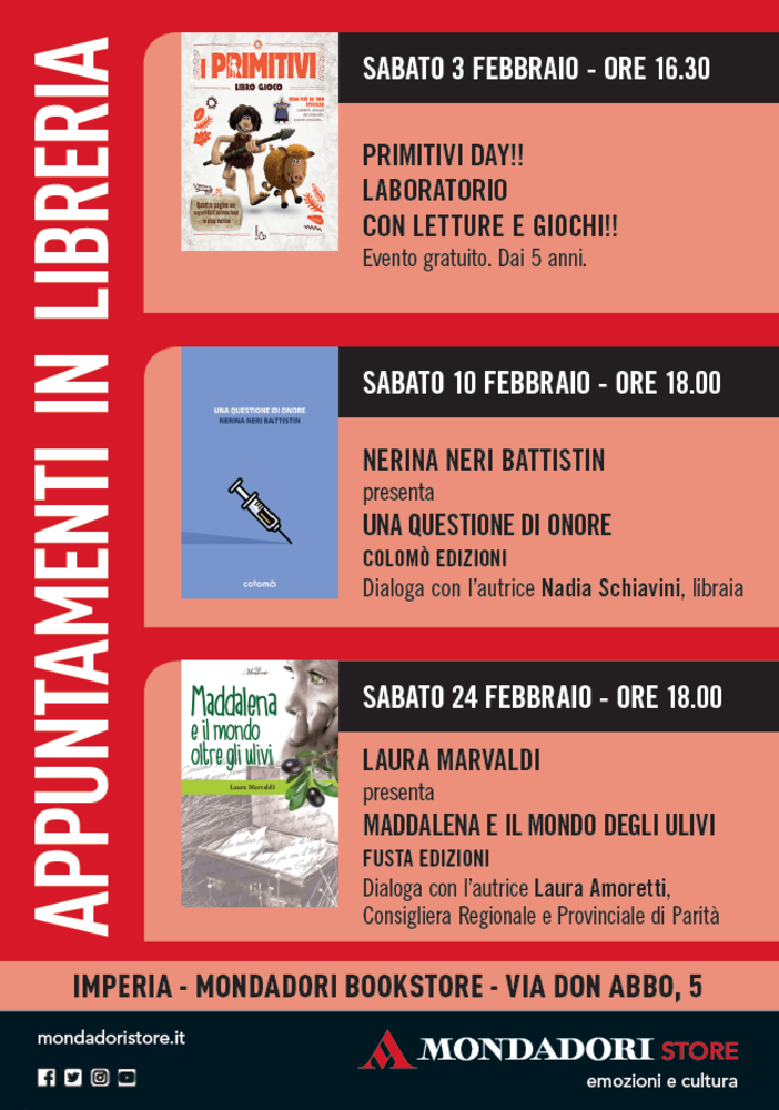 Imperia: sabato pomeriggio alla Mondandori “I Primitivi al cinema e...in libreria” Imperia: sabato pomeriggio alla Mondandori “I Primitivi al cinema e...in libreria”