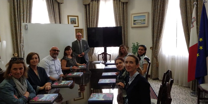 La delegazione italiana con il Provveditore agli Studi di Gozo, Mr. Sean Zammit