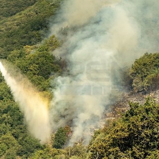 Incendio boschivo nella zona di Tavole: Vigili del Fuoco, Protezione Civile ed elicotteri impegnati nello spegnimento