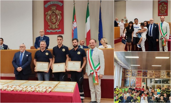 Trovano il bimbo scomparso a Latte, Ventimiglia consegna un encomio solenne ai volontari della Protezione civile Riviera dei Fiori (Foto e video)