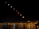 Sanremo: un suggestivo fotomontaggio di un lettore dell'ecliissi di luna sulla città