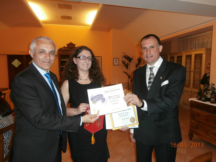 Il Presidente Giorgio Marenco, Erika Demaria e il padrino Roberto Capaccio