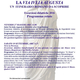 Venerdì escursione didattica sulla Via Iulia Augusta in bicicletta verso Costa Balenae