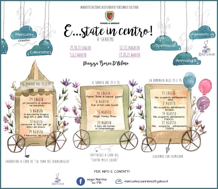 Sanremo: al via il secondo weekend per "E...state in centro" con mercatini e spettacoli