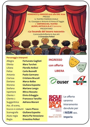 Arma di Taggia, l'Emporio del Teatro torna in scena  con la commedia "La locanda del tesoro nascosto"