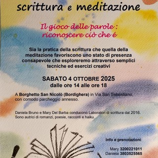 A Borghetto San Nicolò un workshop tra scrittura e meditazione