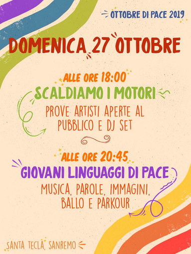 Sanremo: domenica prossima, 'Scaldiamo i motori' nell'ambito delle manifestazioni per 'Ottobre di Pace'