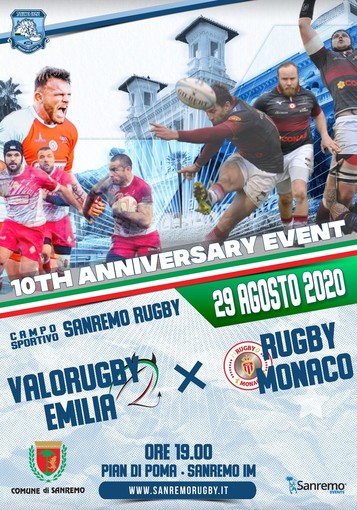 I grandi nomi della palla ovale arrivano a Sanremo per un evento internazionale: il 29 agosto si incontrano il Valorugby Emilia  e il Monaco Rugby