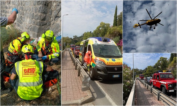 Ventimiglia, cade dagli scogli: si alza in volo l'elisoccorso (Foto e video) Ventimiglia, cade dagli scogli: si alza in volo l'elisoccorso (Foto e video)