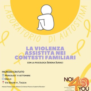 Taggia: tornano i Laboratori di Autostima dell'associazione Noi4You Taggia: tornano i Laboratori di Autostima dell'associazione Noi4You