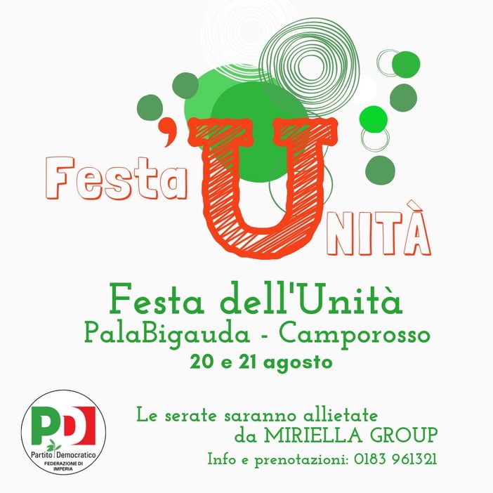 Politica, torna la festa dell'Unità provinciale: due giorni di incontri e dibattiti