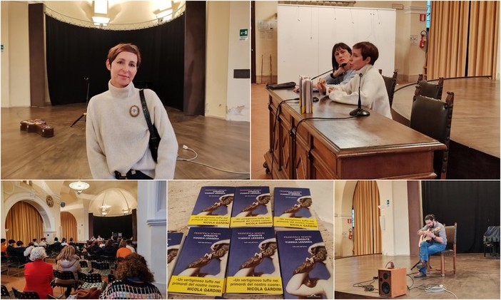 Bordighera, tuffo nel mondo dei miti con "Afrodite viaggia leggera" di Francesca Sensini (Foto e video)