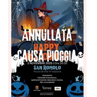 Sanremo, pioggia in arrivo: annullata la festa di Halloween “Piccoli Brividi”