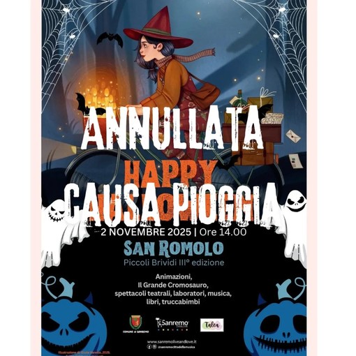 Sanremo, pioggia in arrivo: annullata la festa di Halloween “Piccoli Brividi”