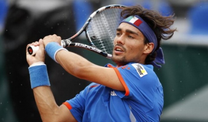 Nella foto Fabio Fognini in azione