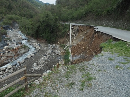 Uno dei tanti danni subìti dal Comune di Molini di Triora a inizio ottobre