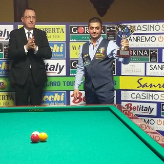 Sanremo: “Festival del Biliardo” al Casinò, la tappa va ad uno straordinario Andrea Quarta