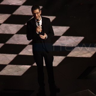 Fabio Fazio sul palco dell'Ariston