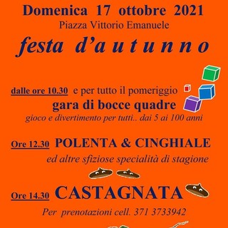 Domenica festa d'autunno a Pontedassio con bocce quadrate e castagne