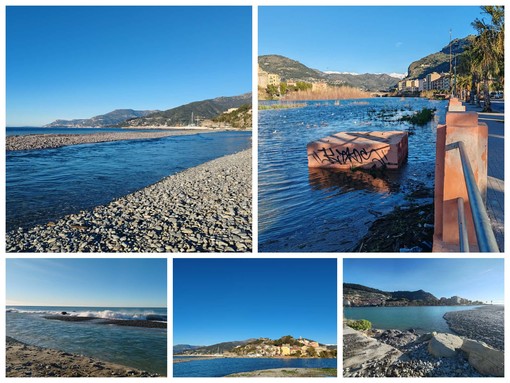 Mareggiata a Ventimiglia, si alza il livello del Roia: nasce una nuova foce al Resentello (Foto e video) Mareggiata a Ventimiglia, si alza il livello del Roia: nasce una nuova foce al Resentello (Foto e video)