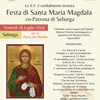 A Seborga la Festa della Musica Lirica e di Santa Maria di Magdala