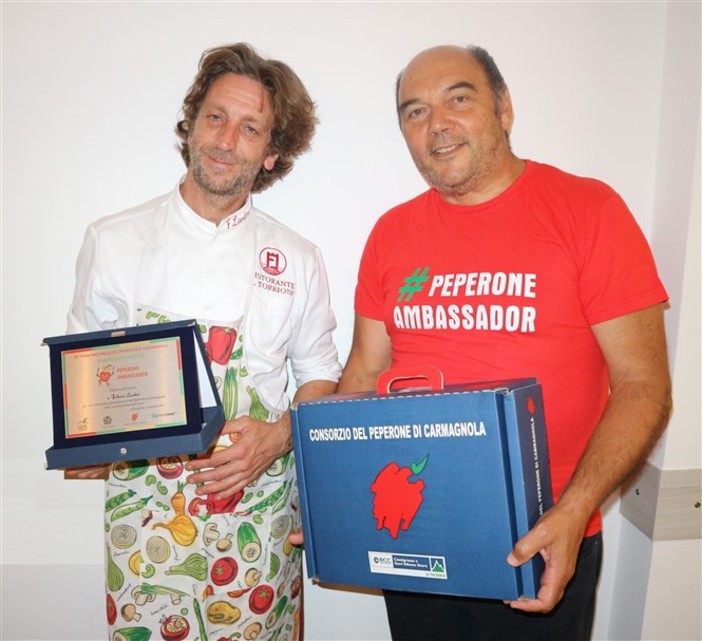 Lo chef Federico Lanteri e Claudio Porchia presidente Associazione Ristoranti della Tavolozza
