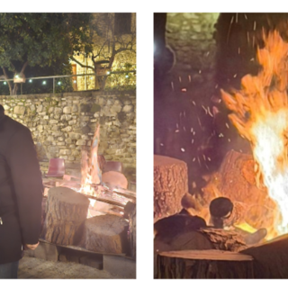 Vallecrosia, nel centro storico torna il tradizionale fuoco in piazza (Foto)