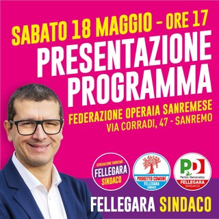 Elezioni Sanremo: sabato prossimo il candidato sindaco Fellegara presenta il programma elettorale