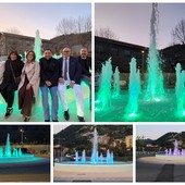 Rotonda riqualificata, Vallecrosia inaugura la prima fontana. Perri: "Un simbolo che rappresenta la città" (Foto e video)
