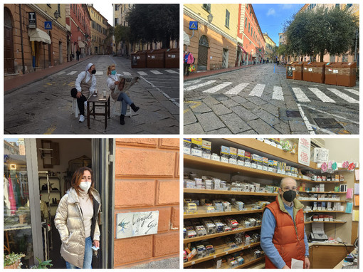 Imperia, ‘mercato fantasma’ in via Cascione: i commercianti si sentono isolati e fanno colazione in mezzo alla strada (foto)