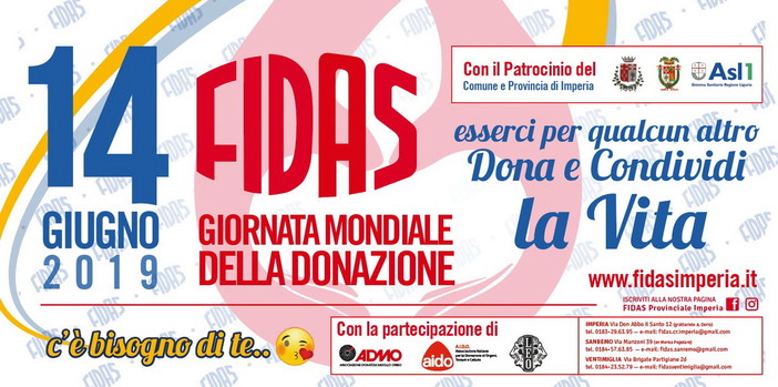 Nella Giornata Mondiale del Donatore, gli appuntamenti di FIDAS, ADMO e AIDO in provincia