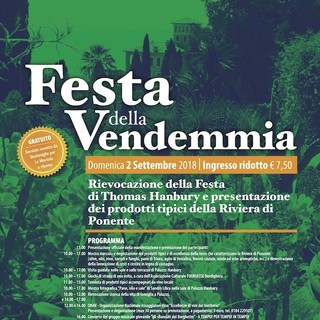 Ventimiglia: il 2 settembre ai giardini Botanici Hanbury ritornerà la Festa della Vendemmia Ventimiglia: il 2 settembre ai giardini Botanici Hanbury ritornerà la Festa della Vendemmia