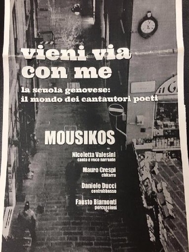 Ventimiglia: "Vieni Via Con Me" al Forte dell'Annunziata con il trio musicale 'Mousikos' Ventimiglia: "Vieni Via Con Me" al Forte dell'Annunziata con il trio musicale 'Mousikos'