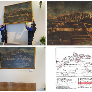 Imperia, installata a Palazzo civico l’opera dell’artista  Tommaso Carrega  ‘Veduta di Porto Maurizio dal Monte Calvario’