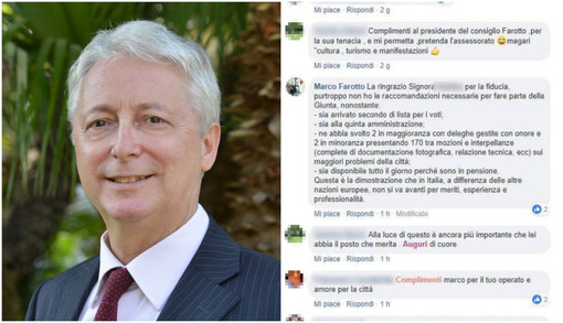 Bordighera: “Non ho le raccomandazioni necessarie per far parte della Giunta”. Il Presidente Farotto critica l’Amministrazione a mezzo social, ma poi cancella il commento (Foto) Bordighera: “Non ho le raccomandazioni necessarie per far parte della Giunta”. Il Presidente Farotto critica l’Amministrazione a mezzo social, ma poi cancella il commento (Foto)