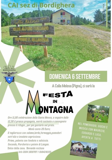 Pigna, a Colla Melosa si festeggia la tradizionale Festa in Montagna con Messa e pranzo nel prato Pigna, a Colla Melosa si festeggia la tradizionale Festa in Montagna con Messa e pranzo nel prato