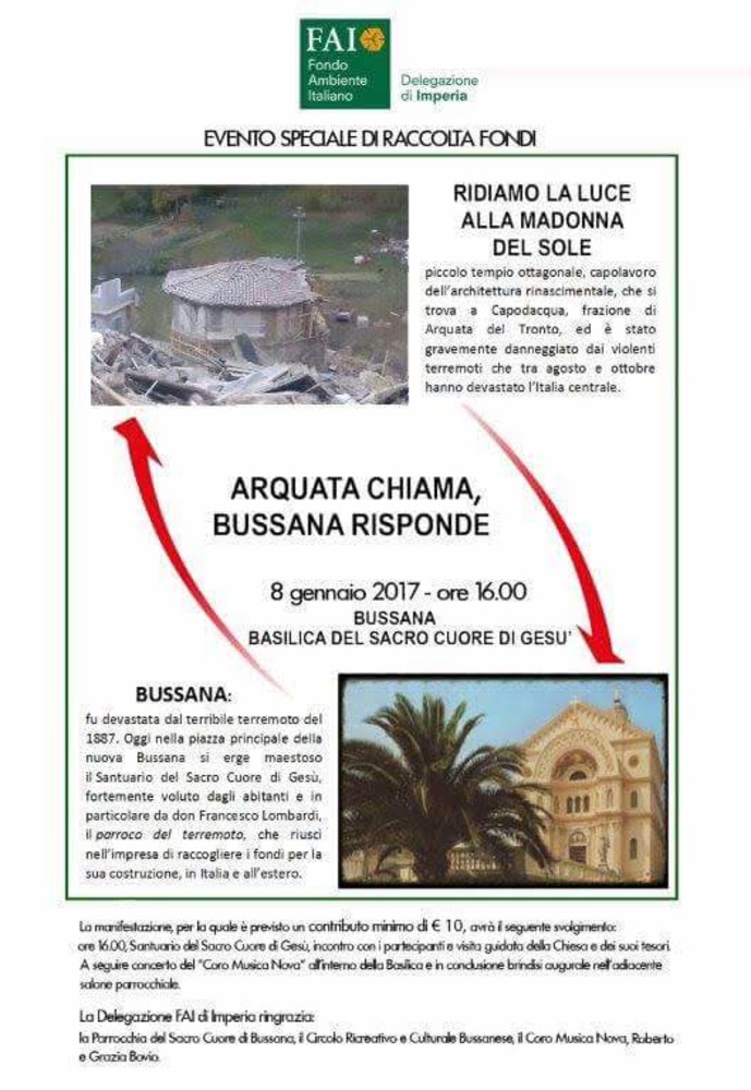 Sanremo: nuovo appuntamento con il FAI per la raccolta fondi del restauro dell'Oratorio della Madonna del Sole a Capodacqua del Tronto