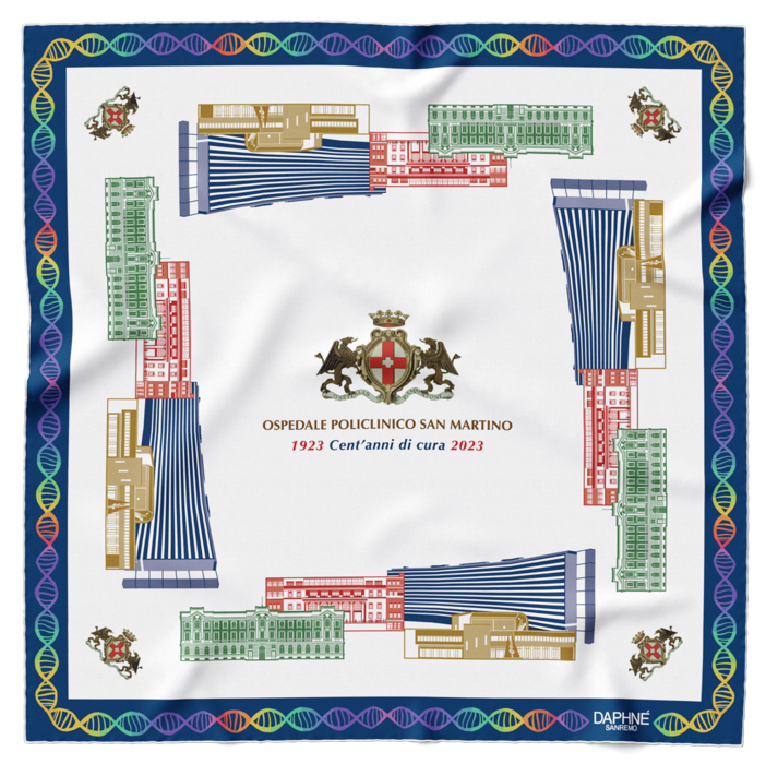 La Maison Daphnè Sanremo celebra i 100 anni di cura genovese con un foulard per il San Martino (foto) La Maison Daphnè Sanremo celebra i 100 anni di cura genovese con un foulard per il San Martino (foto)