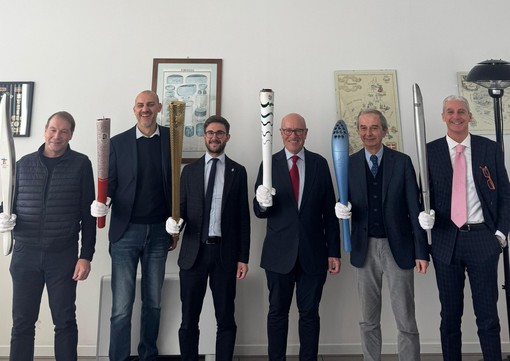 Da Dolceacqua a Cavallermaggiore nel segno dei cinque cerchi: i sindaci di Alba, Bra, Cavallermaggiore e Dolceacqua in visita alla Biraghi