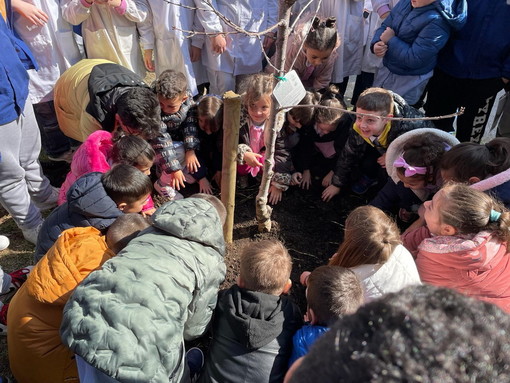 Il Lions Club Ventimiglia celebra la festa degli alberi con la scuola primaria (foto)