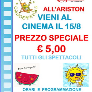 'Ferragosto al 'Cinema', ingresso a 5 euro nelle sale di Sanremo e Ventimiglia