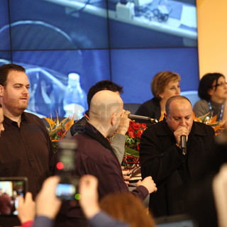 Il flash mob in sala stampa (Foto Duilio Rizzo)