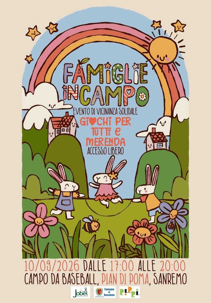 Sanremo: "Famiglie in campo", un pomeriggio di giochi, condivisione e vicinanza solidale per tutta la cittadinanza Sanremo: "Famiglie in campo", un pomeriggio di giochi, condivisione e vicinanza solidale per tutta la cittadinanza